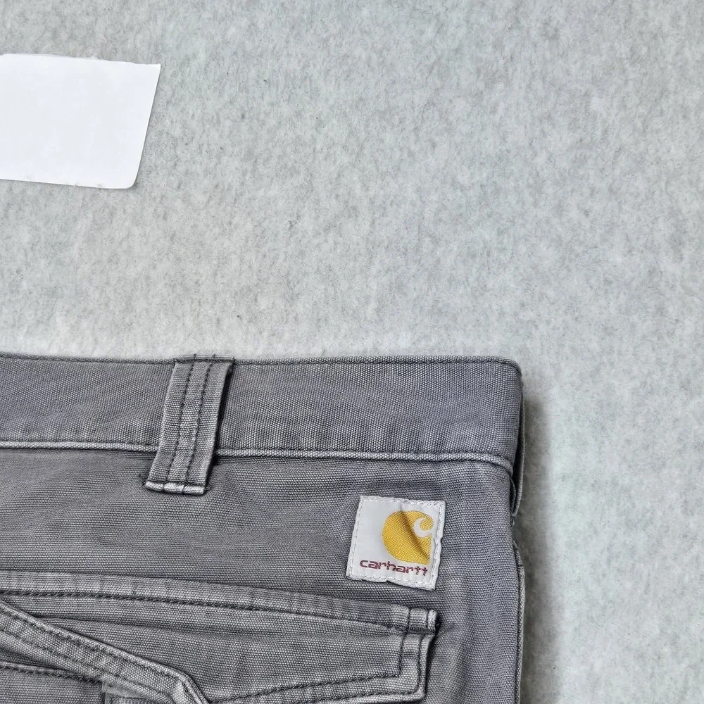 Carhartt Men Pants 33X30 Gray Cargo Canvas BN3574-M Rugged Flex Relaxed Fit READ